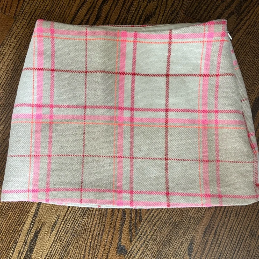 Gap kids girls wool lined fall winter pink plaid skirt 8
